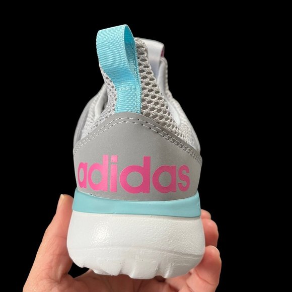 Adidas Big Girls Sneakers Size 7 Gray Pink Lightweight & Comfy Running Shoes - Picture 11 of 15